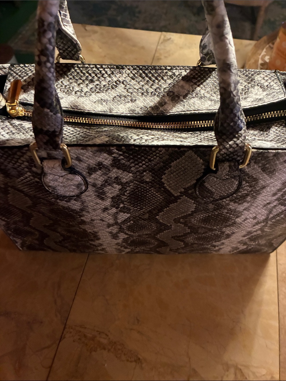 Source Unknown Black & White Python-Print Tote - Picture 5 of 5